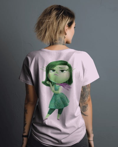 Disgust - Inside Out Character - Unisex Oversized T-shirt Light Baby Pink