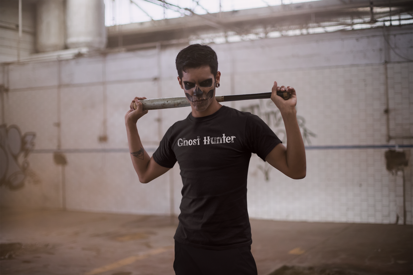 Ghost Hunter Men's Round Neck Half Sleeve T-shirt Black