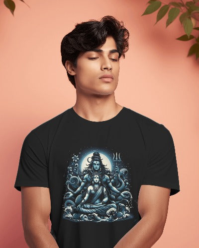 Shiva Shakti Men's Round Neck Half Sleeve T-Shirt