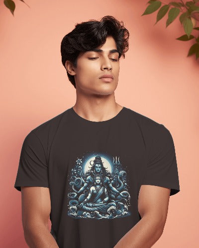 Shiva Shakti Men's Round Neck Half Sleeve T-Shirt