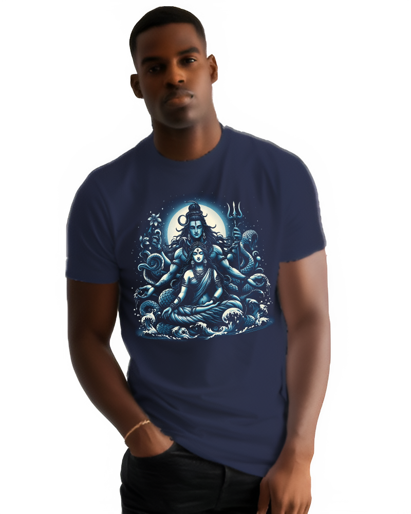 Shiva Shakti Men's Round Neck Half Sleeve T-Shirt