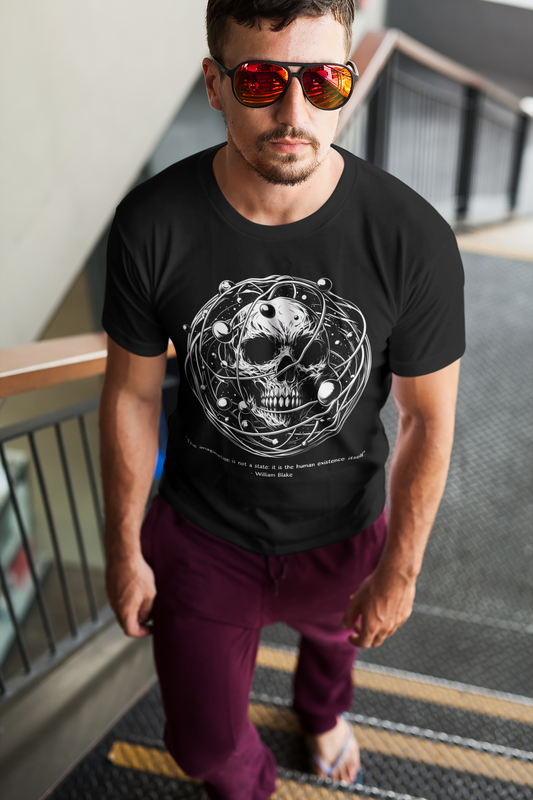 Chaos Sphere With William Blake Quote Men's Round Neck Half Sleeve T-Shirt